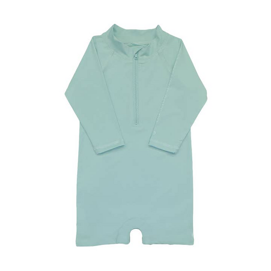 Infant Rashguard Romper Light Blue