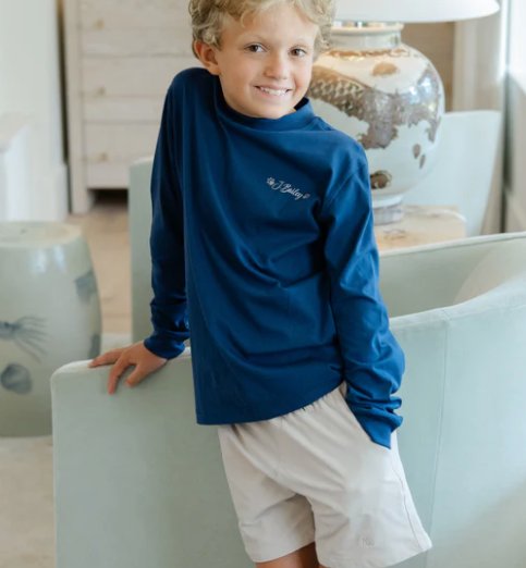 L/S Logo Tee - Pointers on Navy