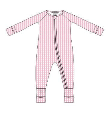 Sleep Romper Pink Gingham