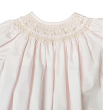 Load image into Gallery viewer, Pastel Pink w/ Ivory Bow &amp; Rosebuds - Bishop Dress