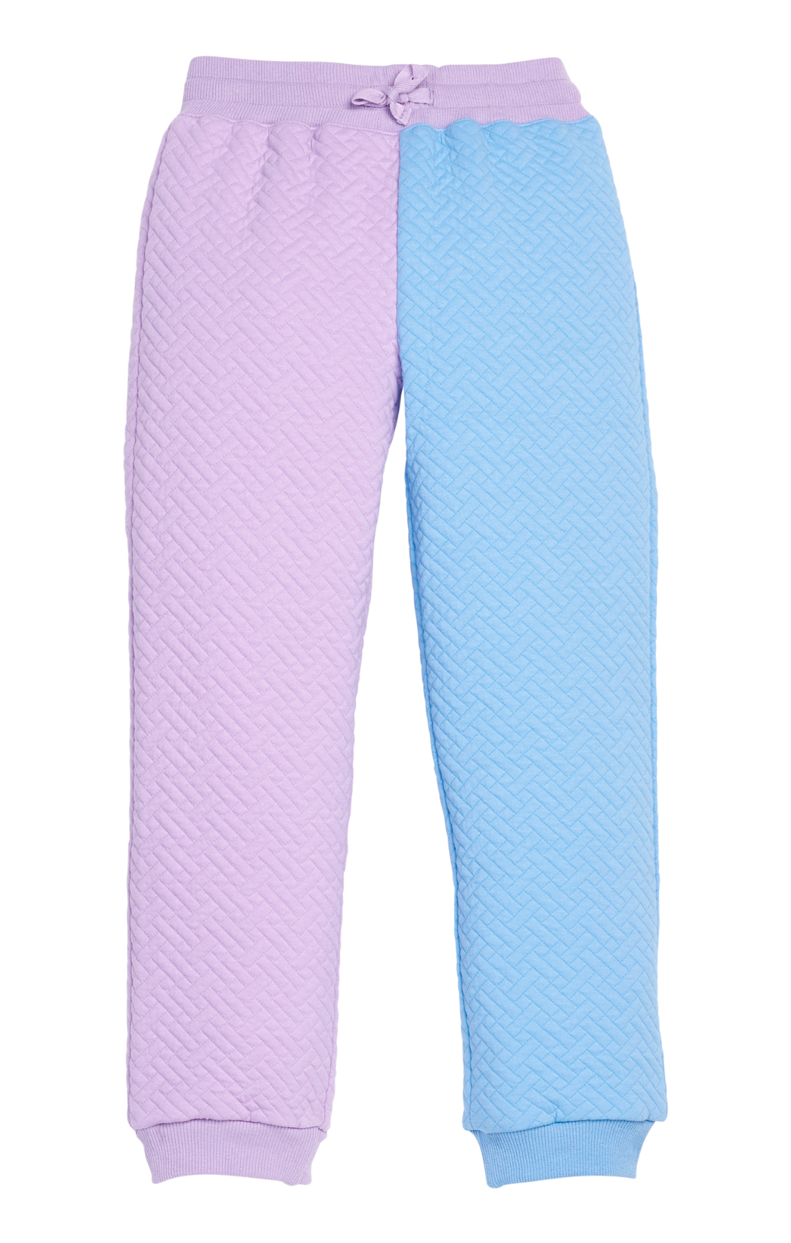Color Block Jogger - Lavender & Blue Quilted Trellis - Tween