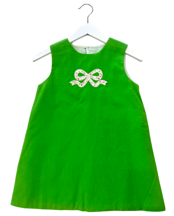 Green Apple Forest Dress Flower Bow