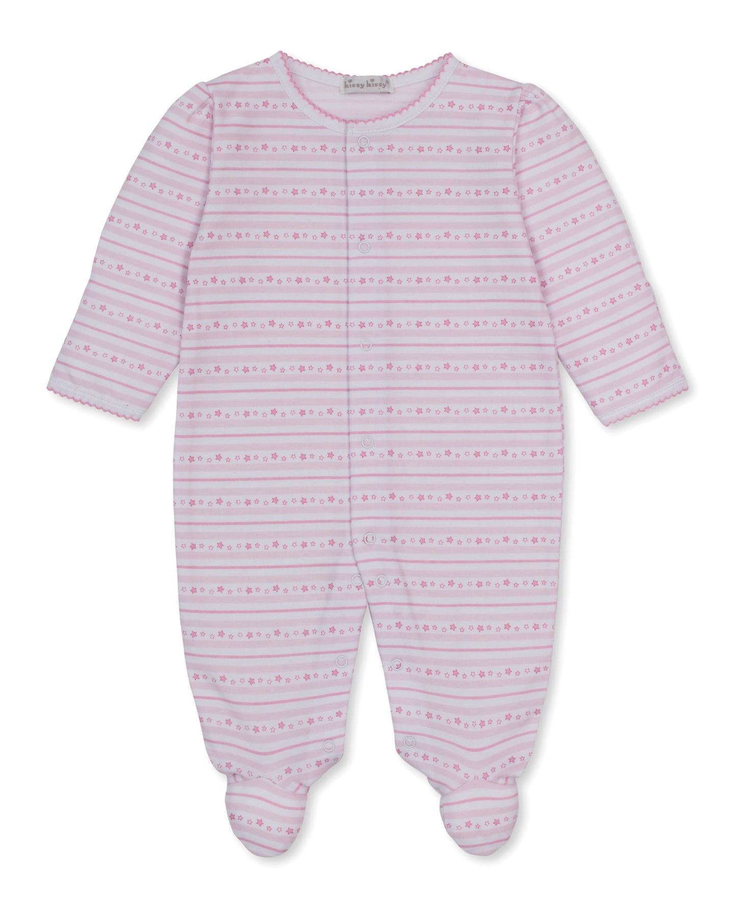 Footie Print - Pink Starry Stripes