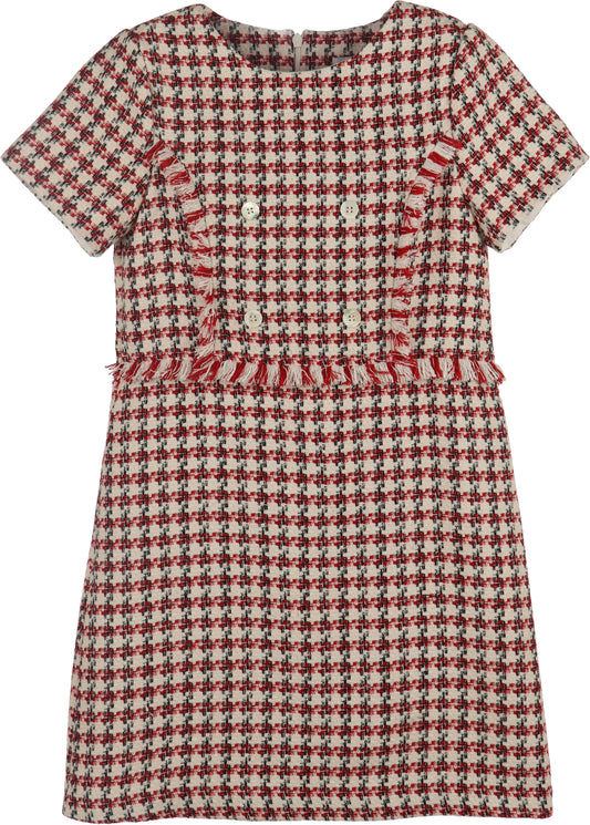 Red Tweed Princess Dress 26FLM2402