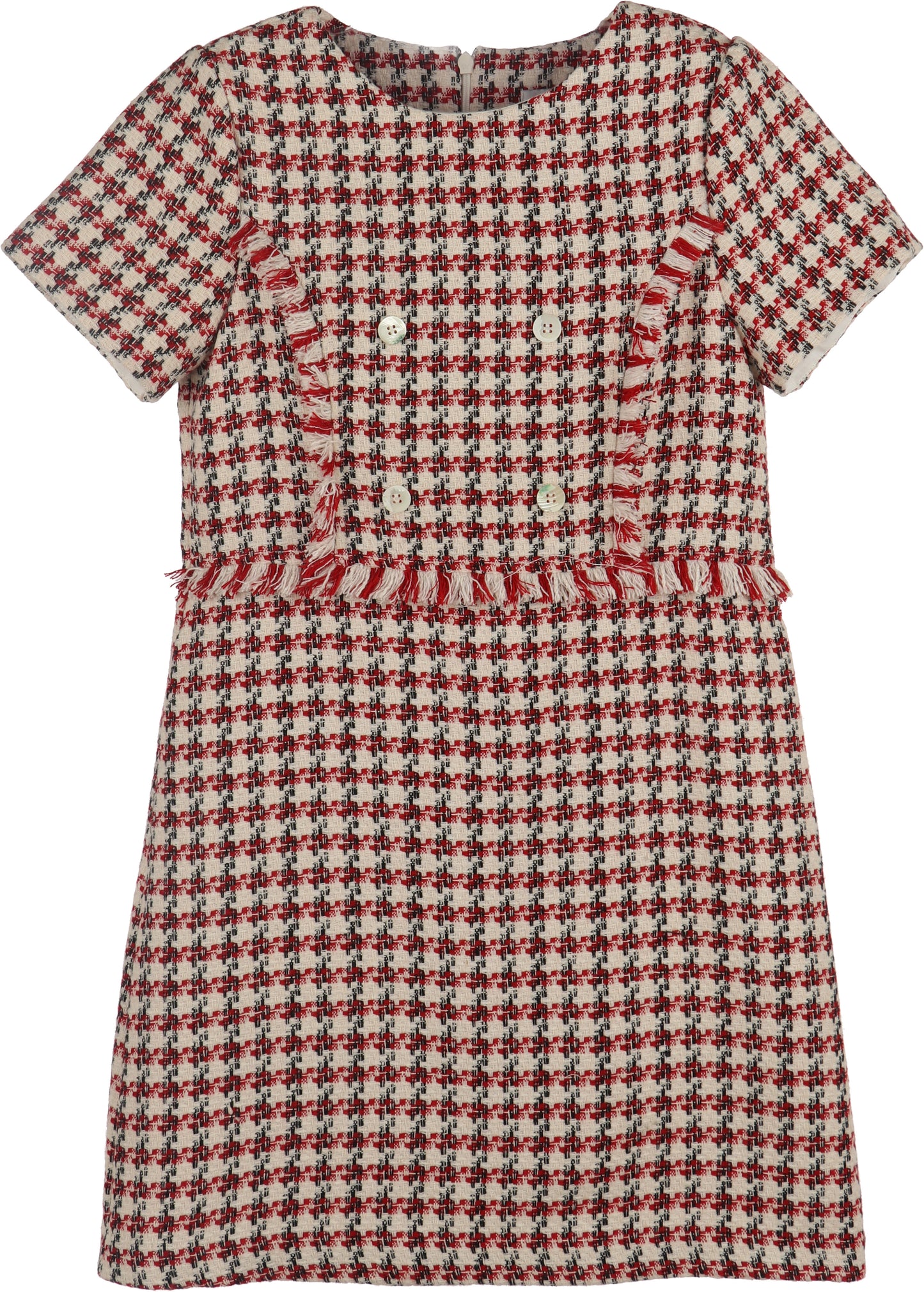 Red Tweed Princess Dress 26FLM2402 TWEEN