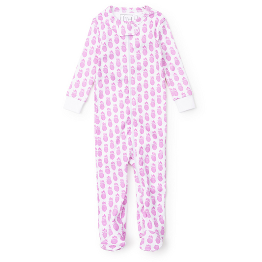 Parker Girls' Zipper Pajama- Palm Beach Pineapples