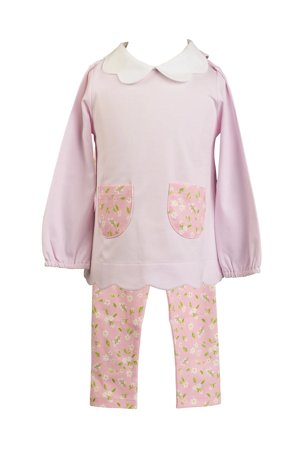 Pink Petal Soft Pink Floral L/S Tunic with Leggings
