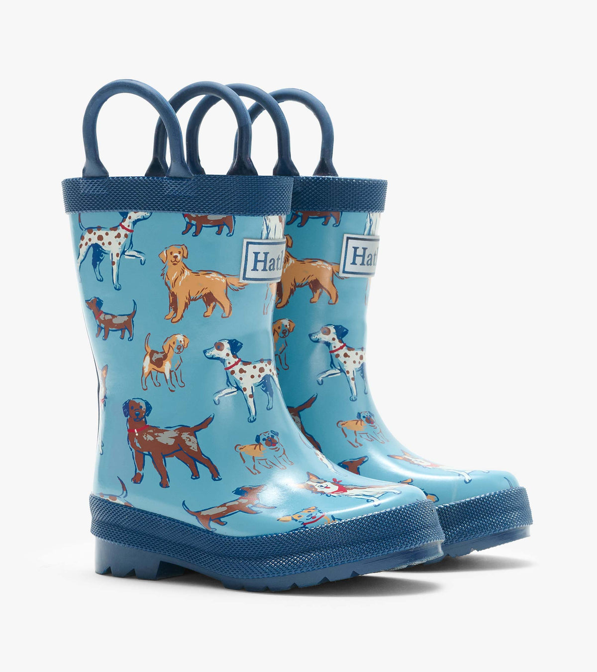 Blue Little Pups Rain Boots with Handles