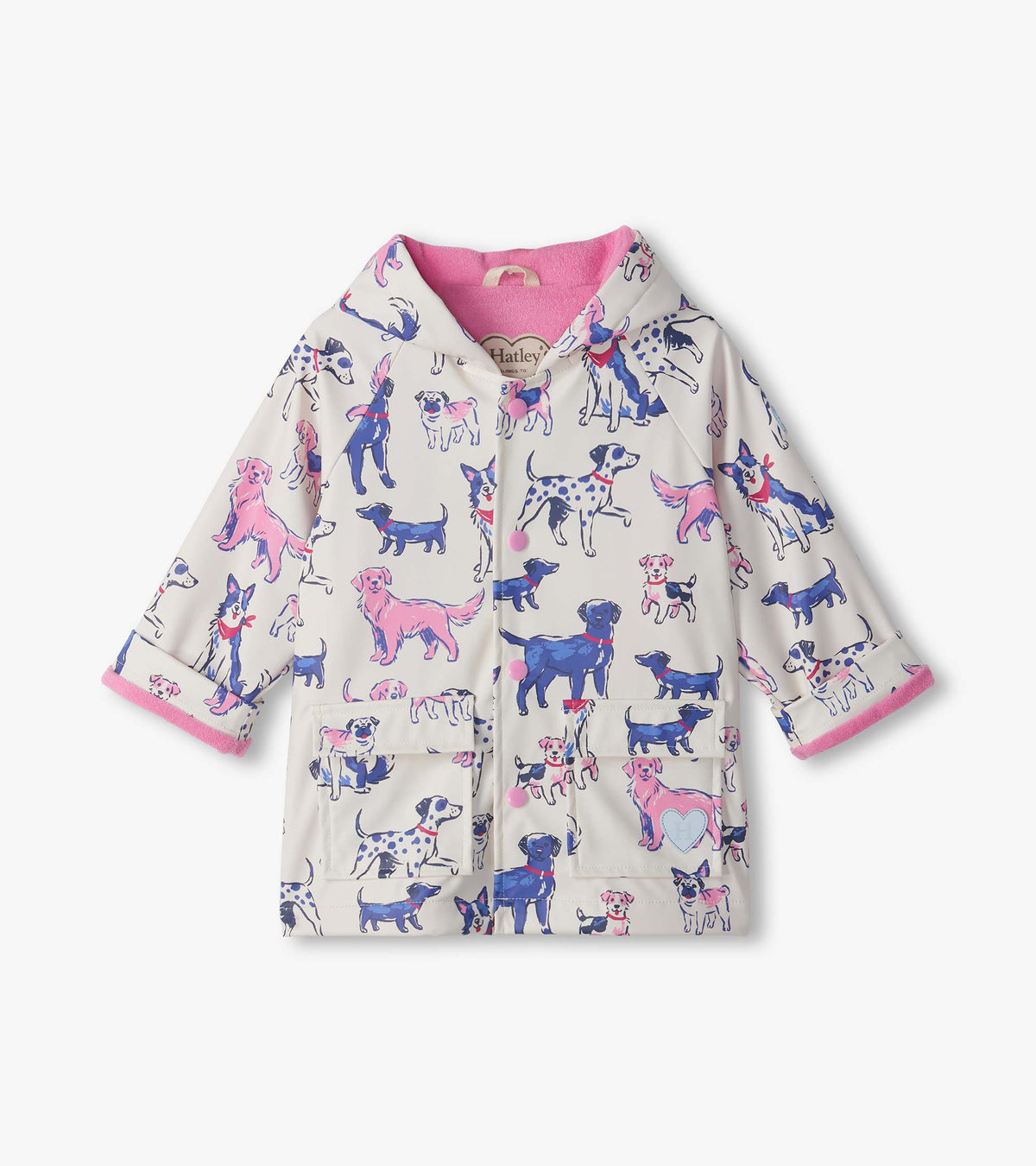 Pink Little Pups Snap Rain Coat