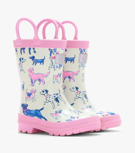 Pink Little Pups Rain Boots with Handles