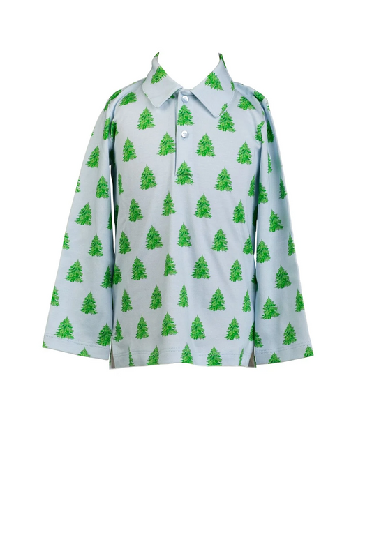 Blue Tannenbaum L/S Polo Shirt