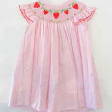 Load image into Gallery viewer, Strawberries Angel Wing Dress Seersucker