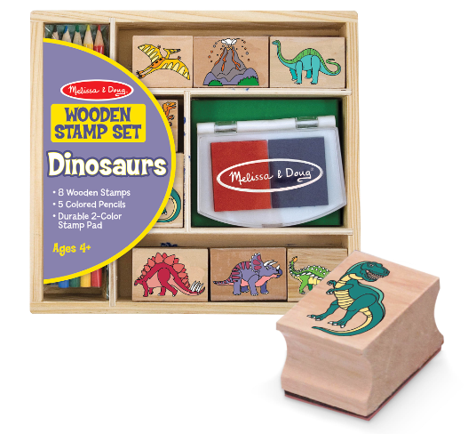 Wooden Stamp Set Dinosaur