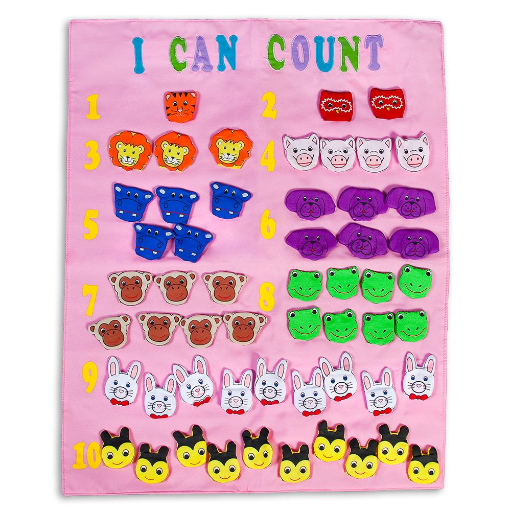I Can Count Finger Puppets Pink Wall Hanging