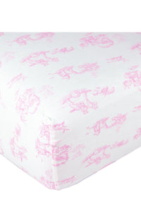 Pink Toile Baby Crib Sheets