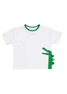 White Knit Top With Alligator-Toddler boys
