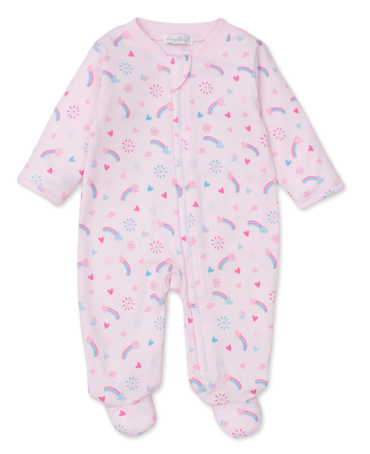 Heart and Rainbows Zipper Footie