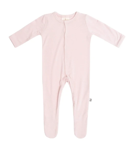 Solid Zippered Footie Blush