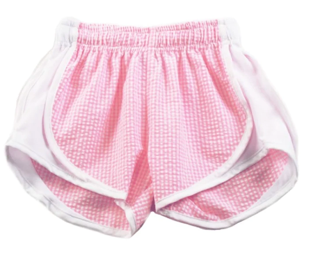 Athletic Short Pink Seersucker White side