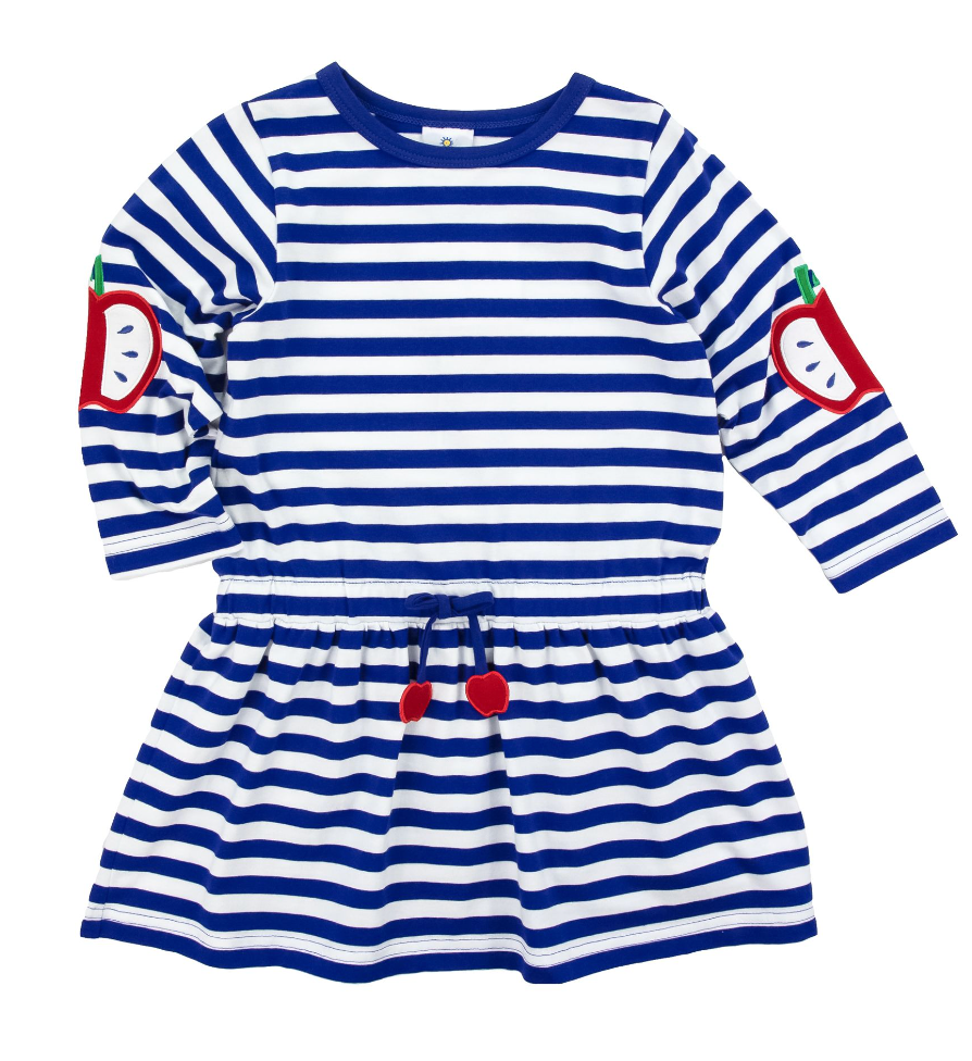 Stripe Knit Dress with Apples 4178