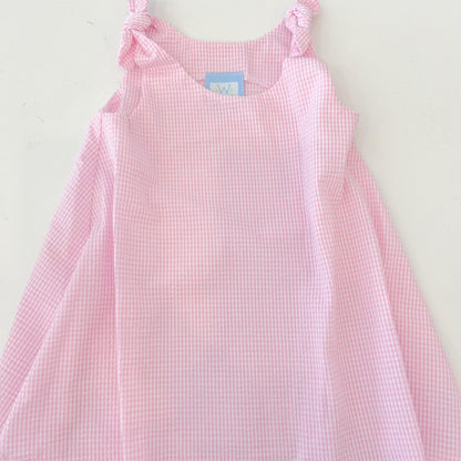 Pink Tie Shoulder Swing Dress