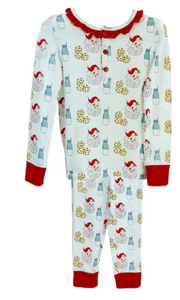 Santa Milk and Cookies Girl Pajamas