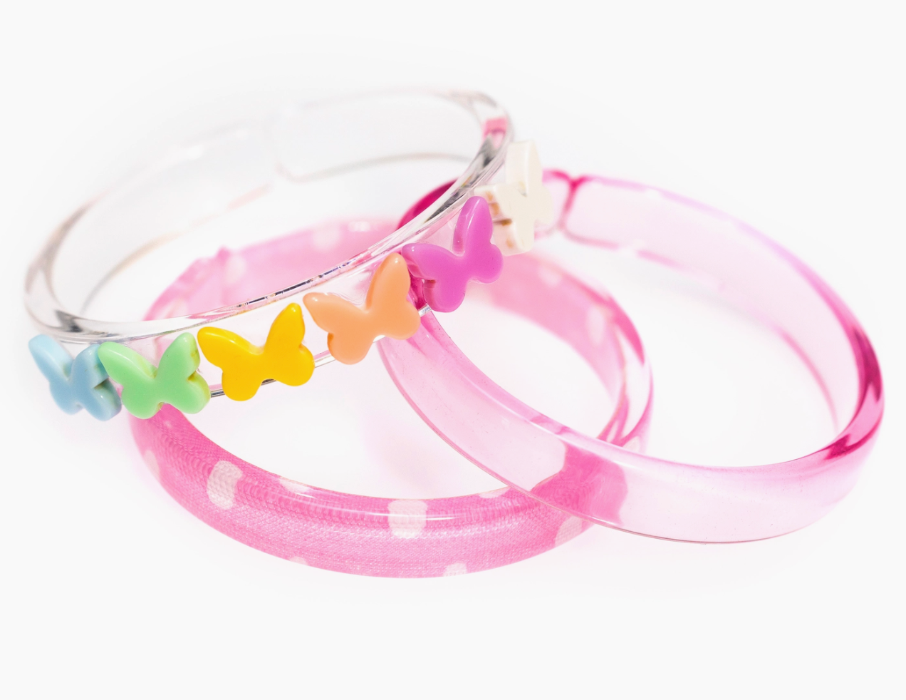 Pastel Butterfly Dots Bangle Bracelet