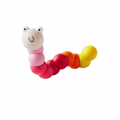 Wooden Wiggly Worm Pink