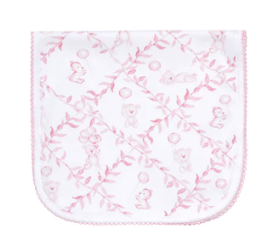 Bear Trellace Burp Cloth Pink