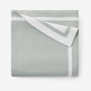 Sage Tuxedo Stripe Reversible Cotton Knit Baby Blanket
