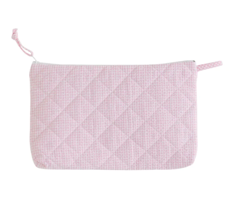 Quilted Luggage Cosmetic - Light Pink