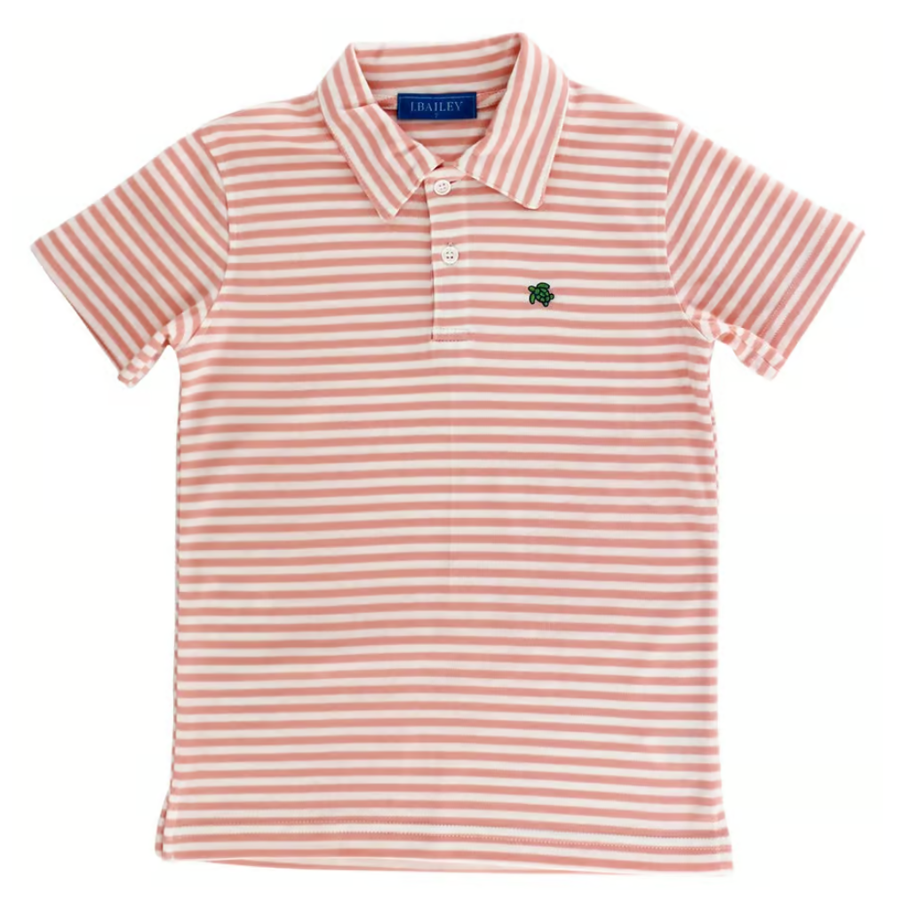 Henry Short Sleeve Polo Tangerine White
