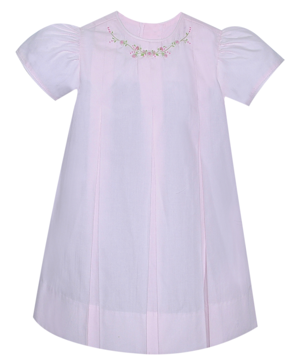 Pink Reese Dress Flower Vine Embroidery