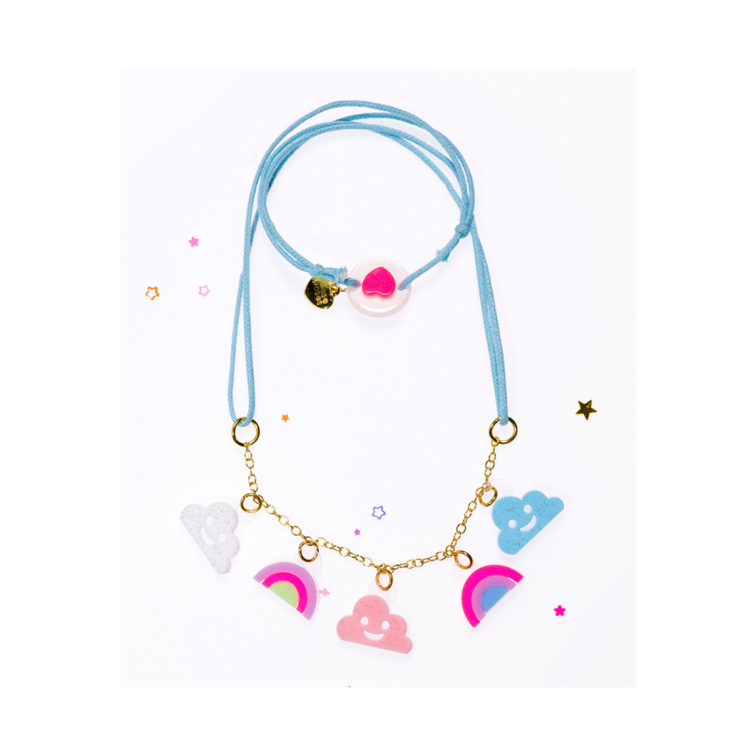 Mini Clouds and Rainbows Necklace Pastel