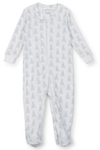 Load image into Gallery viewer, Parker Zipper Pajama Bunny Tails Blue