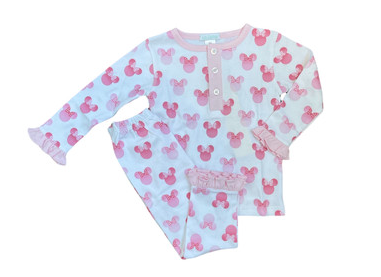 Mouse Ears LS Lounge Set pink + blue