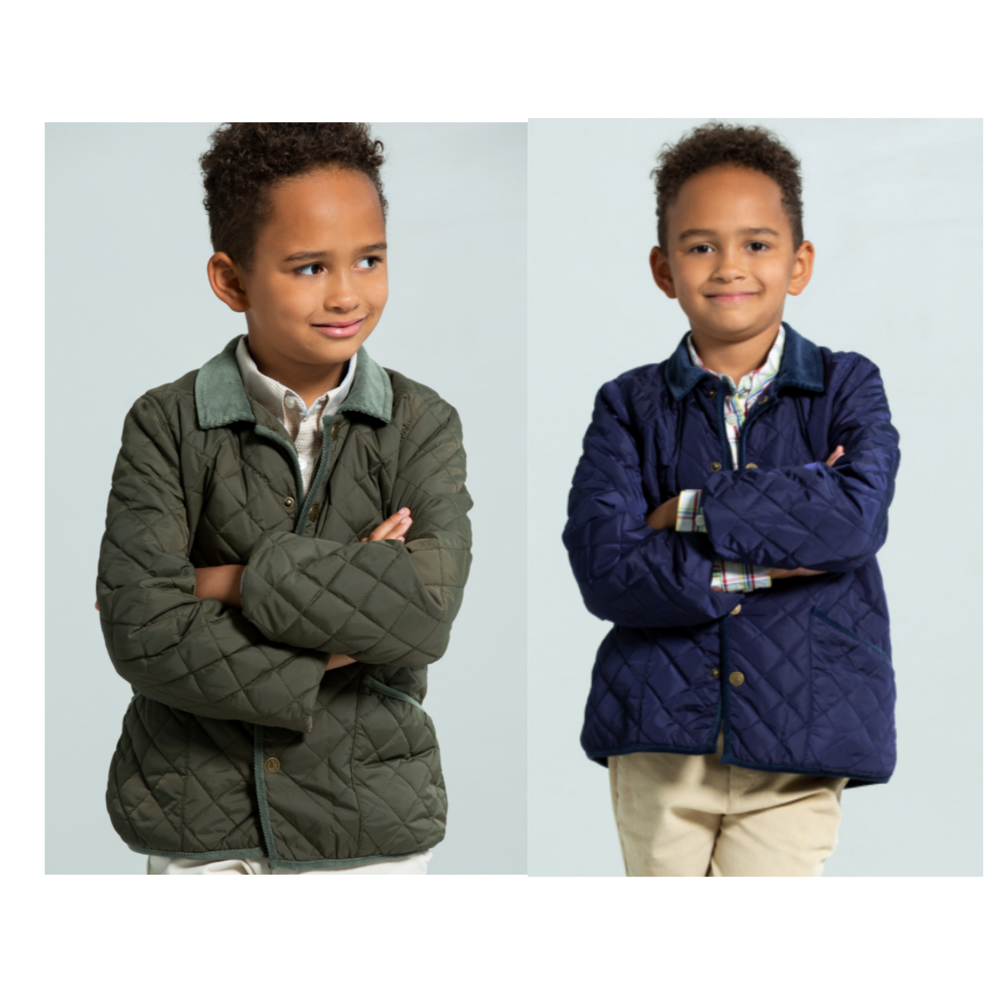 Boys navy quilted jacket sales