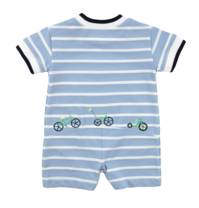 Stripe Knit Shortall With Bikes 4547