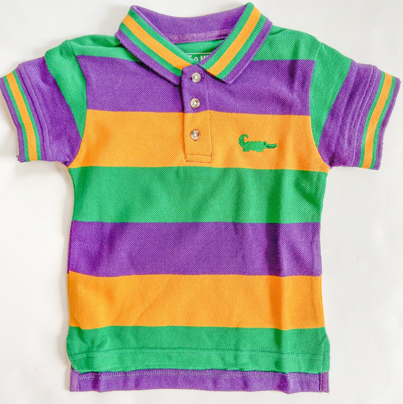 Mardi gras striped polo shirt hot sale