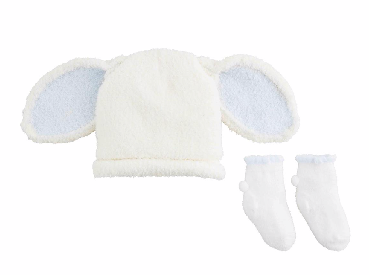 BLUE CHENILLE BUNNY HAT SOCK