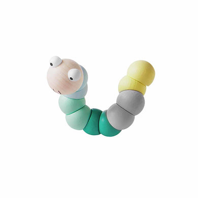 Wooden Wiggly Worm Green