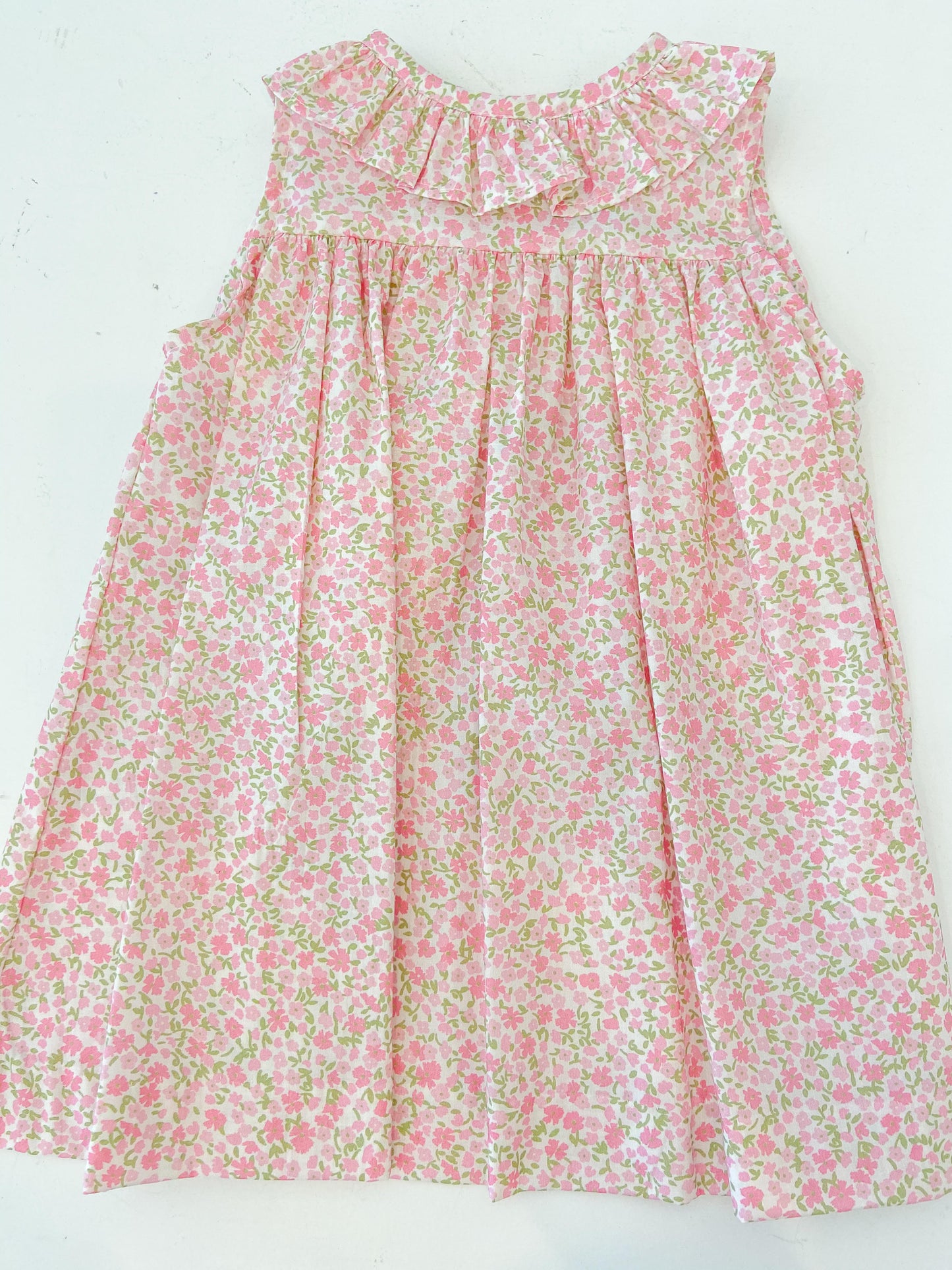 Pink Floral Ruffle Dress