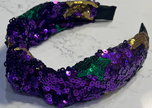 Mardi Gras Headband - Sequin Stars