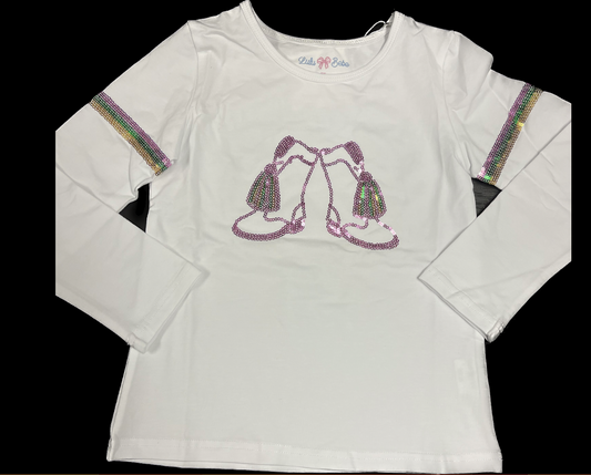 Mardi Gras Sequin Boot Tee