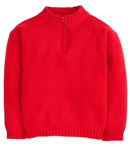 Quarter Zip Sweater Red