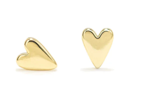 Everly Heart Stud Earrings - Gold