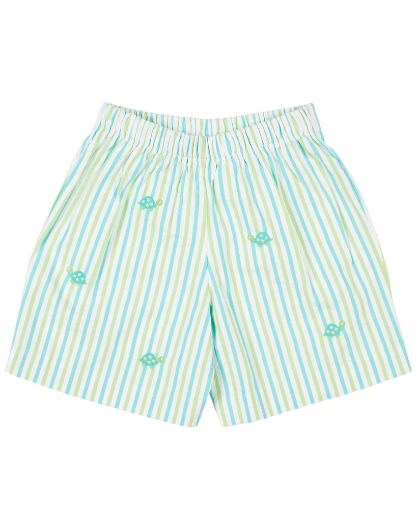 Turtle Seersucker Shorts-Toddler boys