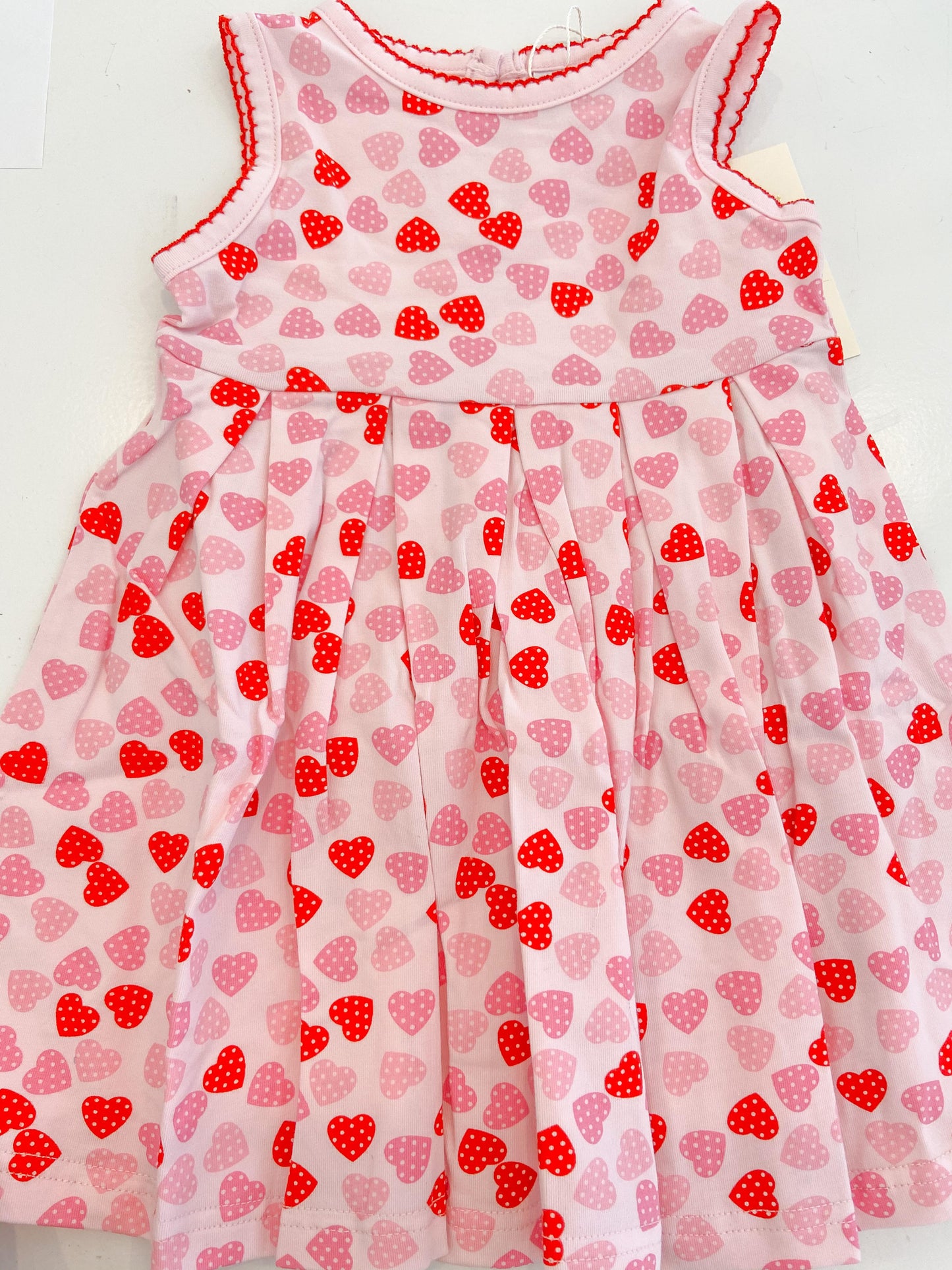 Heart Jersey Dress Pink/Red