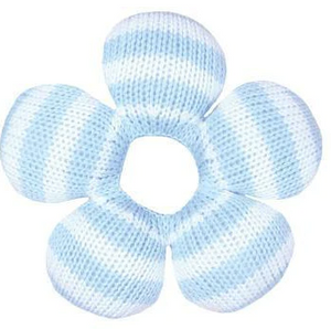 Flower Rattle Knit Toy - Blue