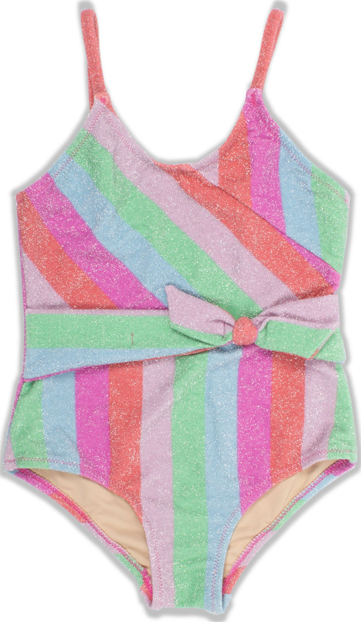 faux wrap 1pc - shimmer rainbow stripe